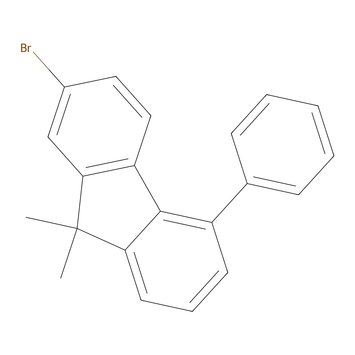 2-Bromo-9,9-dimethyl-5-phenyl-9H-fluorene molecular structure, CAS 2222970-00-3