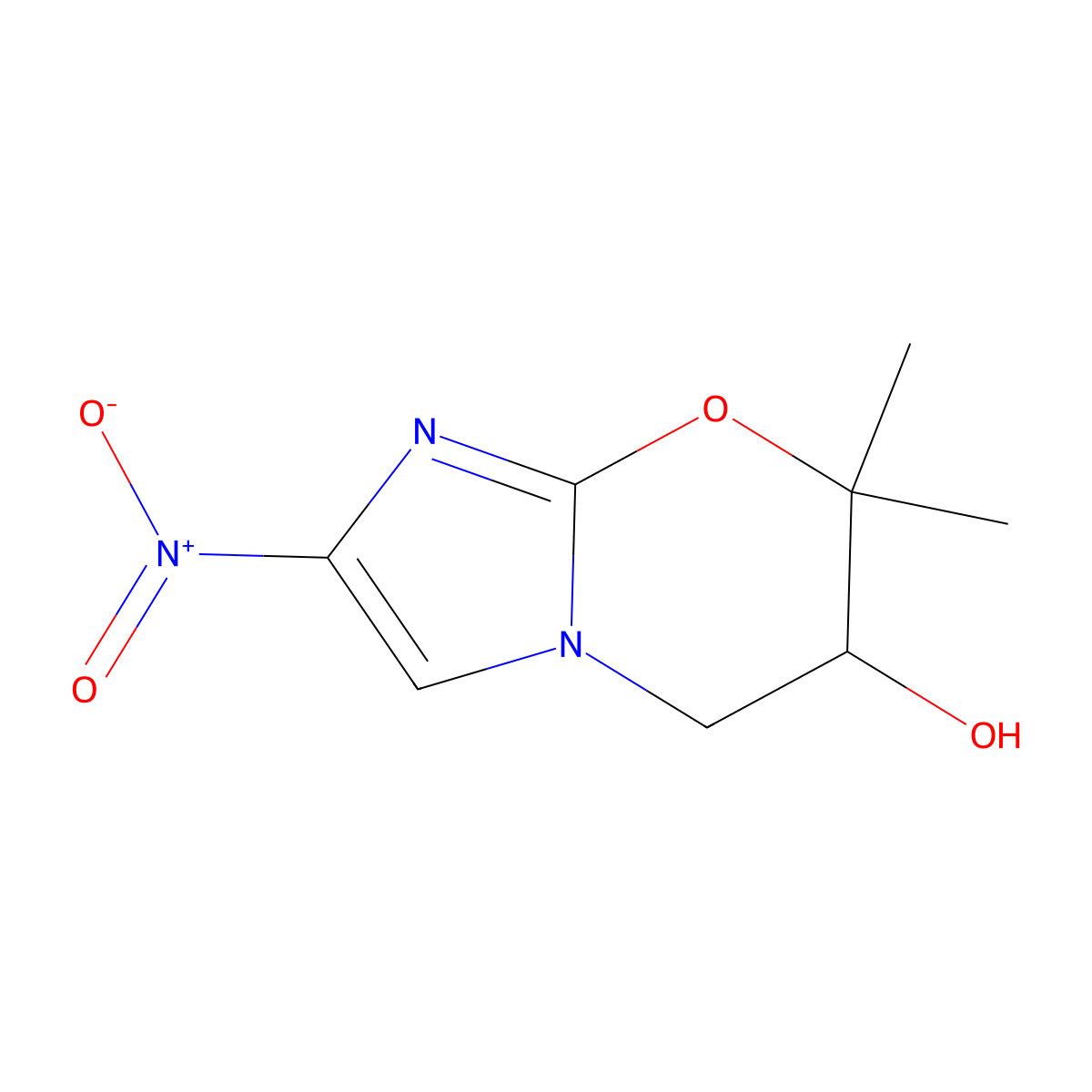 7,7-Dimethyl-2-nitro-6,7-dihydro-5H-imidazo[2,1-b][1,3]oxazin-6-ol molecular structure, CAS 2222986-89-0
