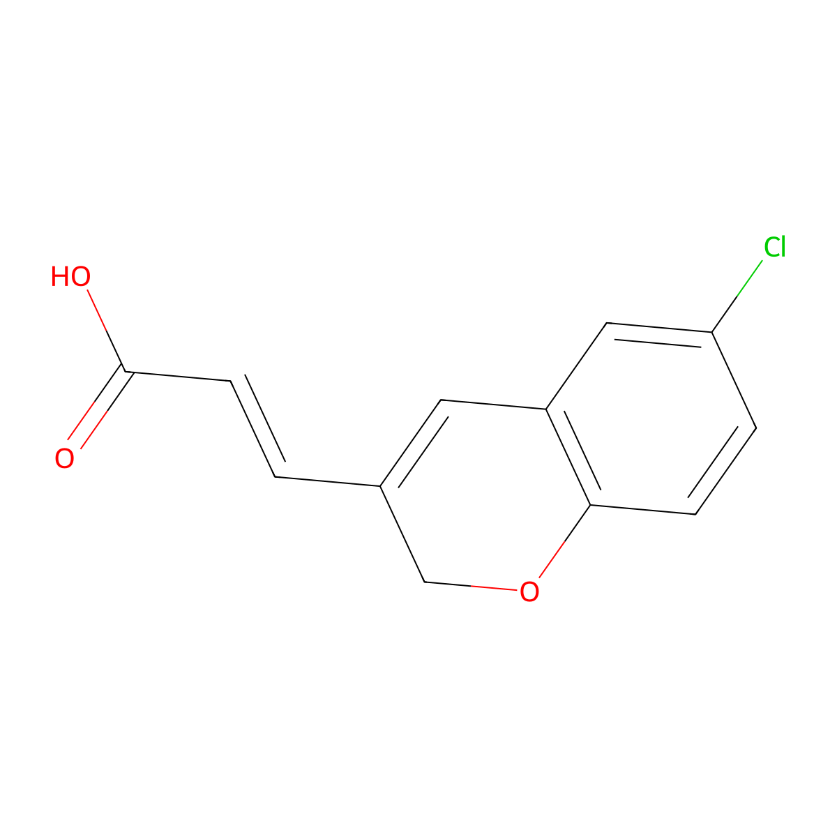 3-(6-chloro-2H-chromen-3-yl)prop-2-enoic acid molecular structure, CAS 2222991-24-2