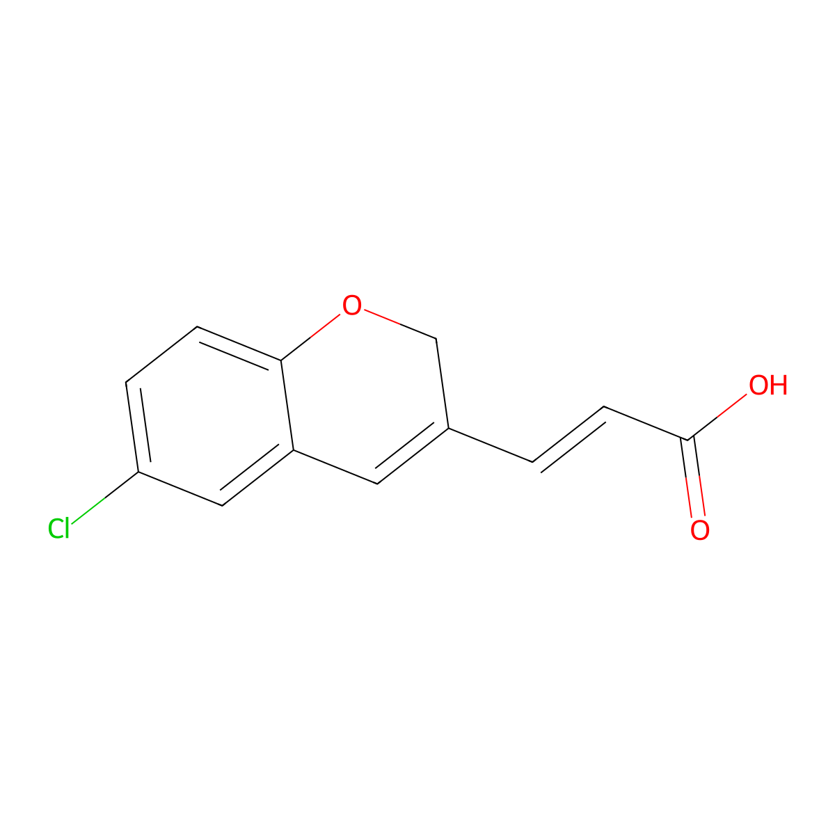 3-(6-chloro-2H-chromen-3-yl)prop-2-enoic acid molecular structure, CAS 2222991-24-2