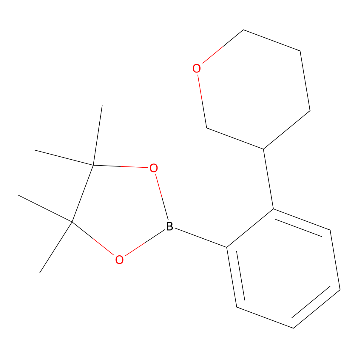 2-(Oxan-3-yl)phenylboronic acid pinacol ester molecular structure, CAS 2222995-82-4