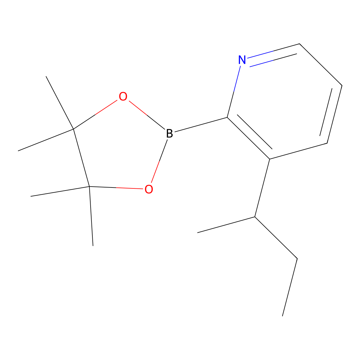 3-(sec-Butyl)pyridine-2-boronic acid pinacol ester molecular structure, CAS 2222996-09-8