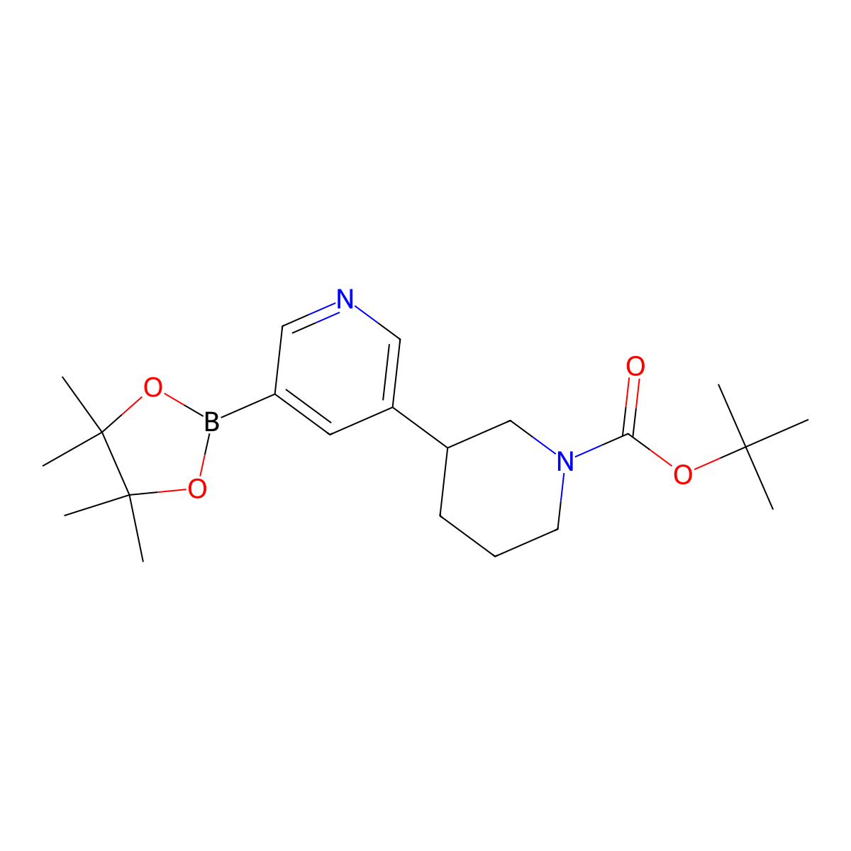 5-(N-Boc-Piperidin-3-yl)pyridine-3-boronic acid pinacol ester molecular structure, CAS 2222996-12-3