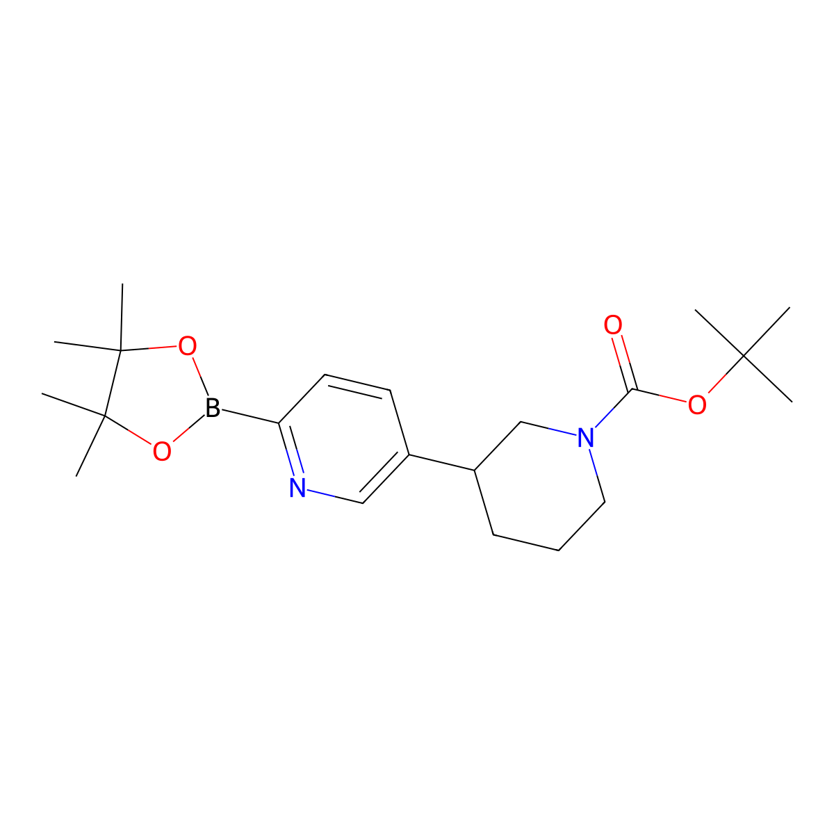 5-(N-Boc-Piperidin-3-yl)pyridine-2-boronic acid pinacol ester molecular structure, CAS 2222996-30-5