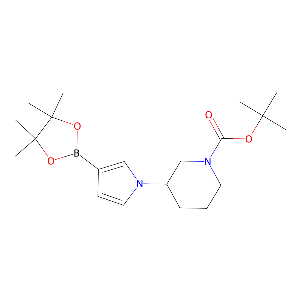 1-(1-Boc-3-piperidyl)-1H-pyrrole-3-boronic Acid Pinacol Ester molecular structure, CAS 2222996-64-5