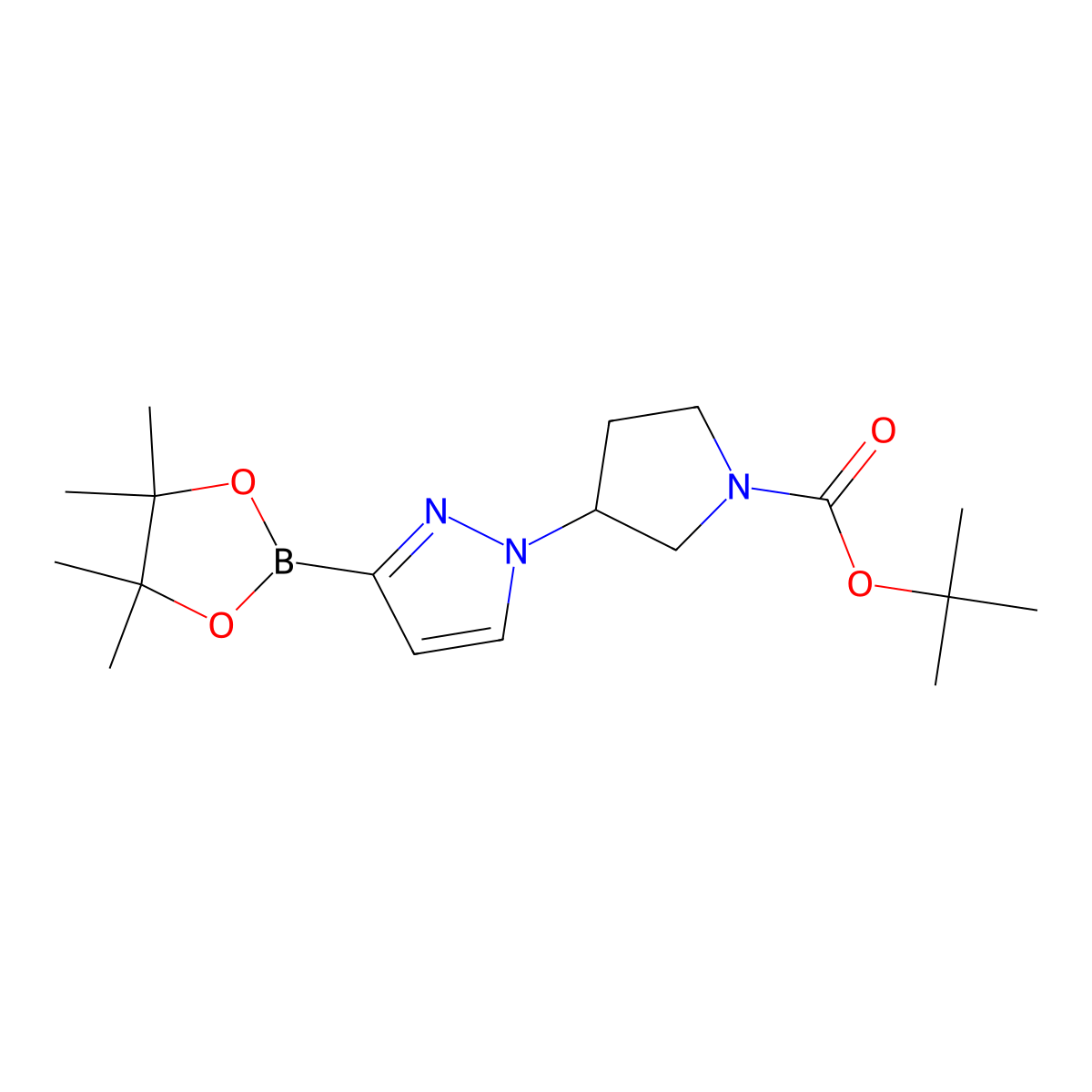 1-(1-Boc-3-pyrrolidinyl)-1H-pyrazole-3-boronic Acid Pinacol Ester molecular structure, CAS 2222996-86-1