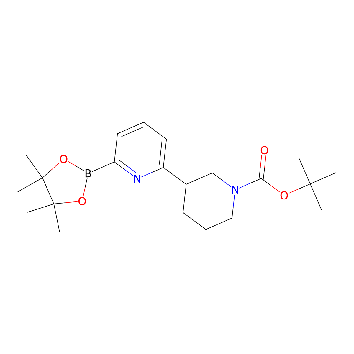 6-(N-Boc-Piperidin-3-yl)pyridine-2-boronic acid pinacol ester molecular structure, CAS 2222997-15-9