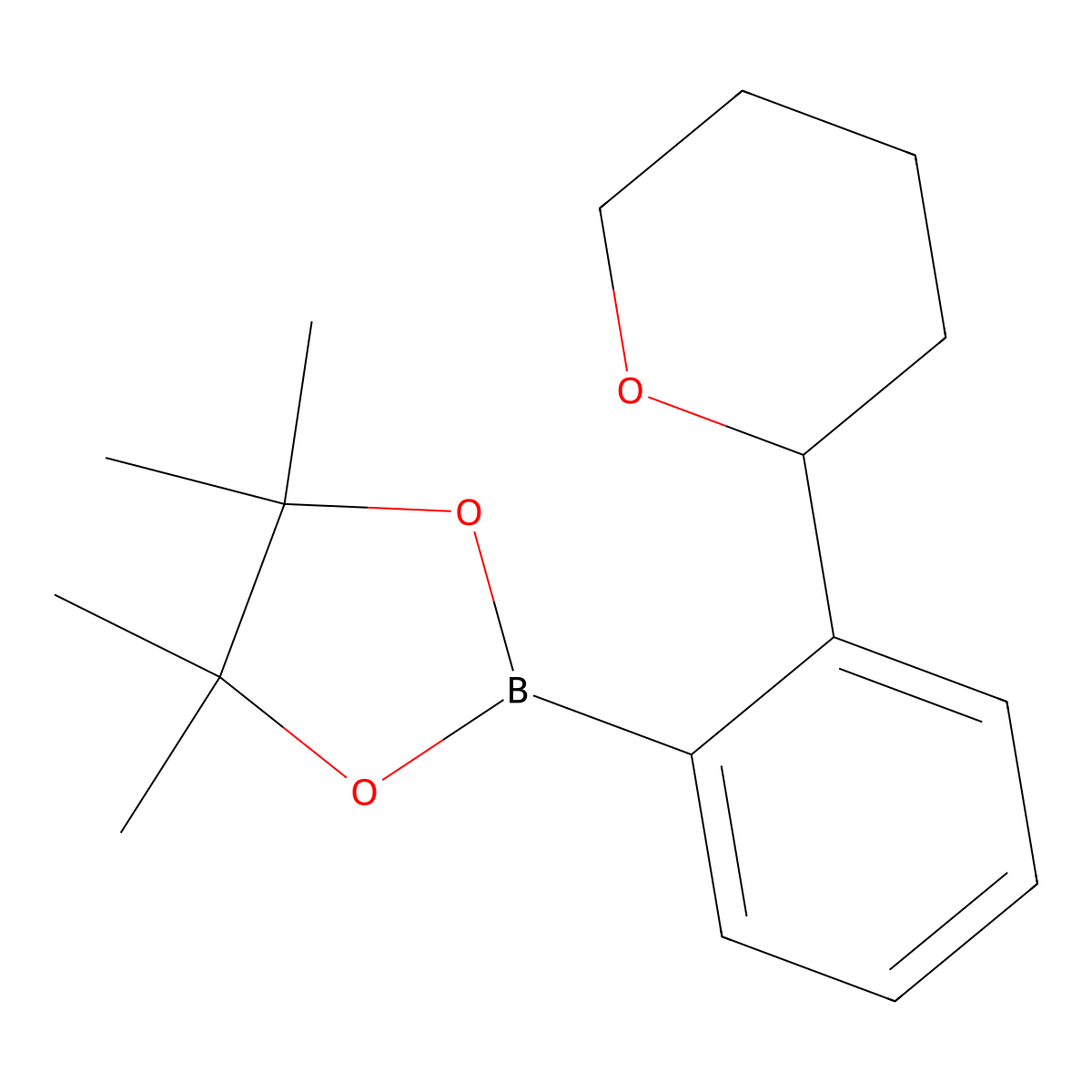 2-(Oxan-2-yl)phenylboronic acid pinacol ester molecular structure, CAS 2222997-49-9