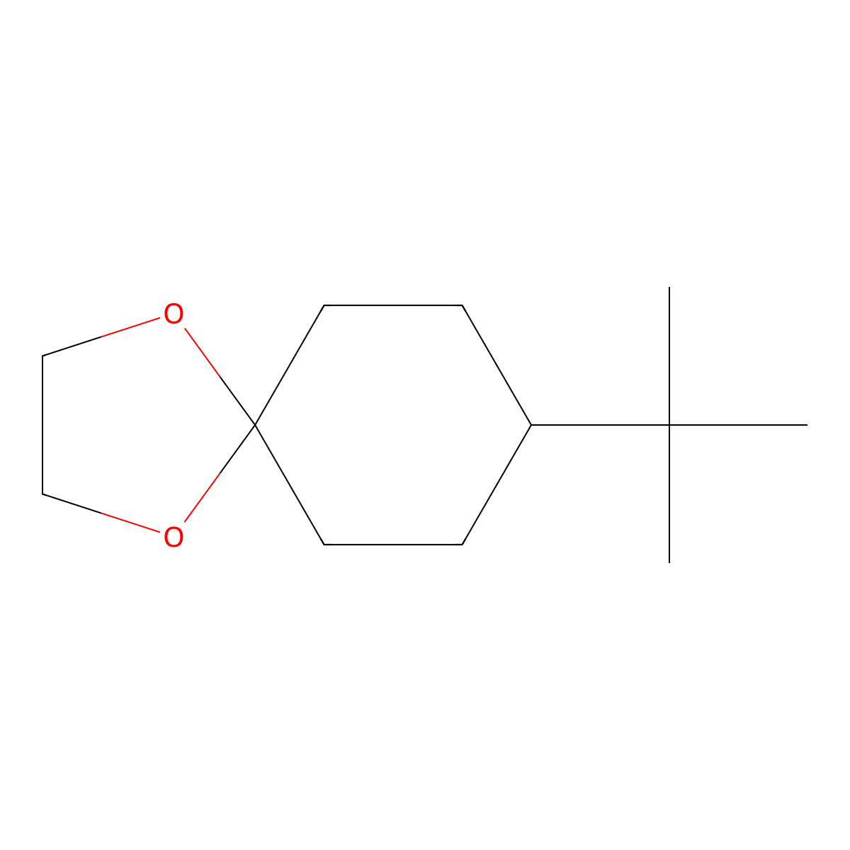 1,4-Dioxaspiro[4.5]decane, 8-(1,1-dimethylethyl)- molecular structure, CAS 2223-71-4