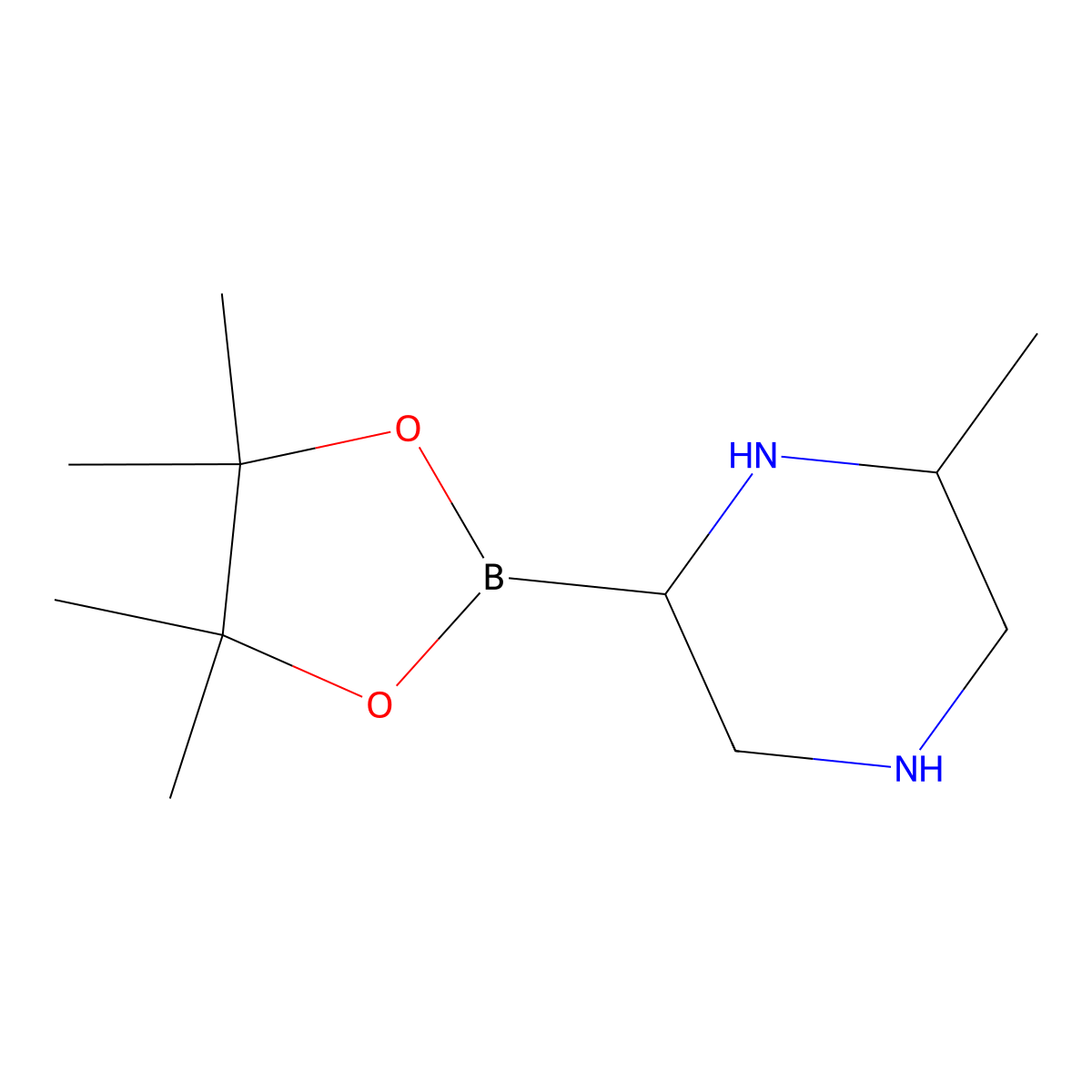 6-Methylpiperazine-2-boronic acid pinacol ester molecular structure, CAS 2223003-28-7