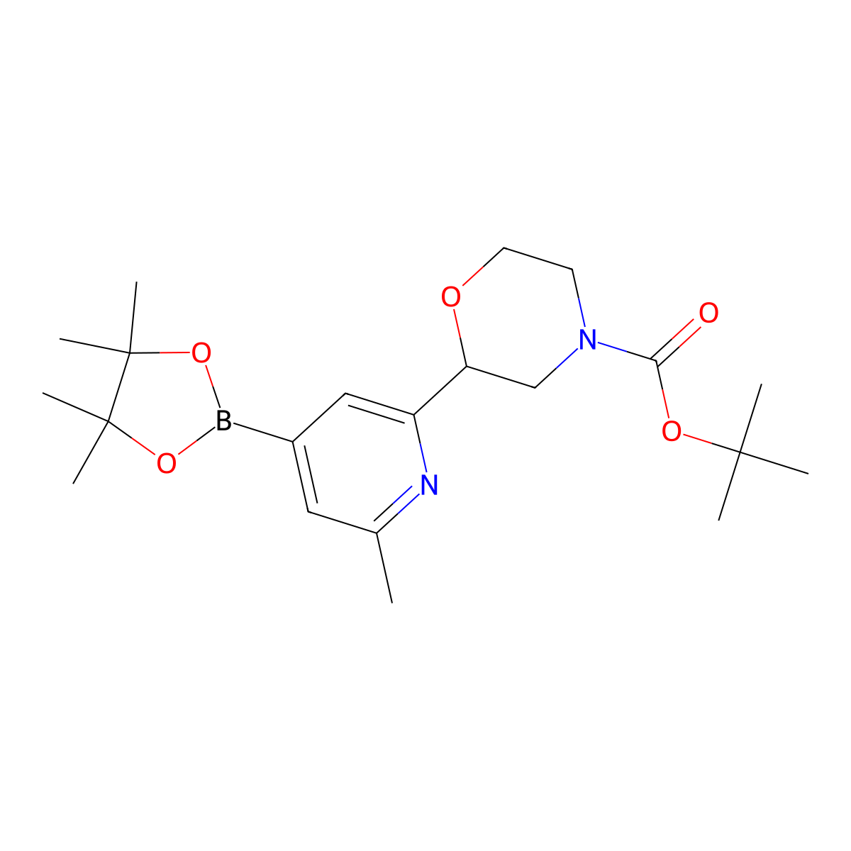 2-(4-Boc-morpholin-2-yl)-6-methylpyridine-4-boronic Acid Pinacol Ester molecular structure, CAS 2223003-98-1