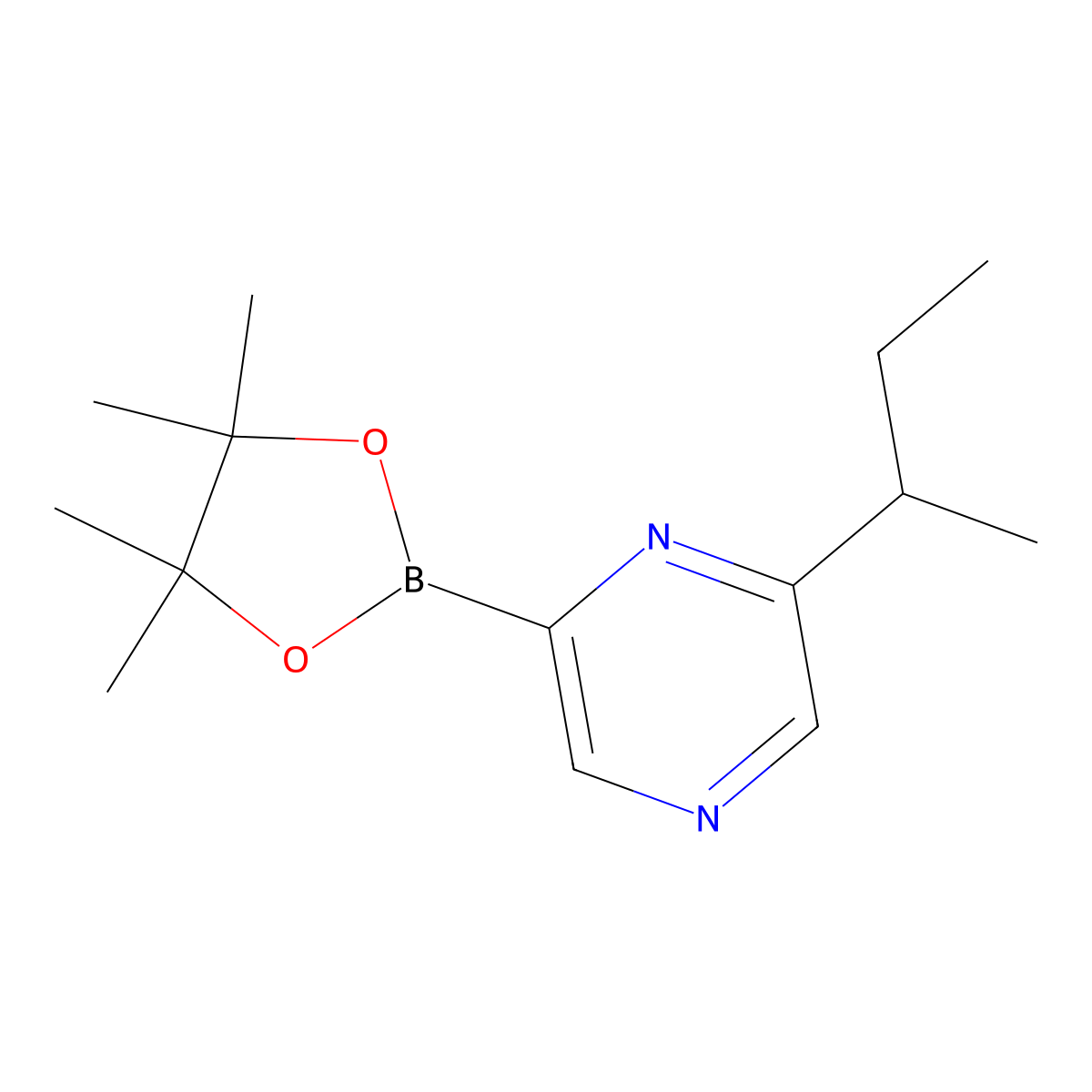 2-(Sec-butyl)-6-(4,4,5,5-tetramethyl-1,3,2-dioxaborolan-2-YL)pyrazine molecular structure, CAS 2223004-09-7