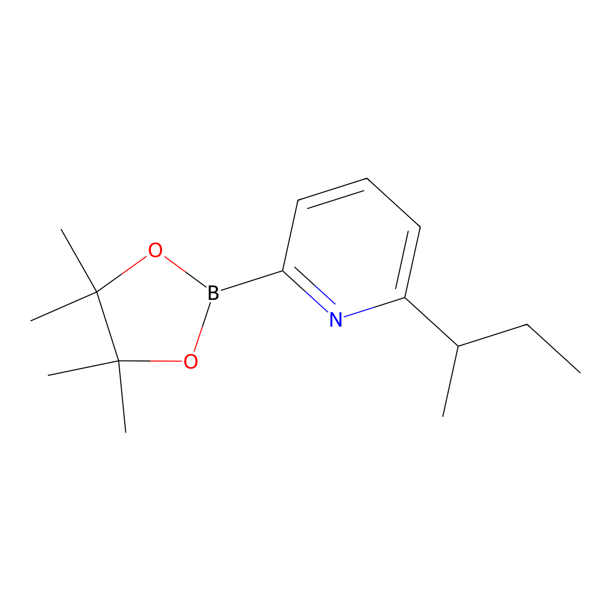 2-(Sec-butyl)-6-(4,4,5,5-tetramethyl-1,3,2-dioxaborolan-2-YL)pyridine molecular structure, CAS 2223004-24-6