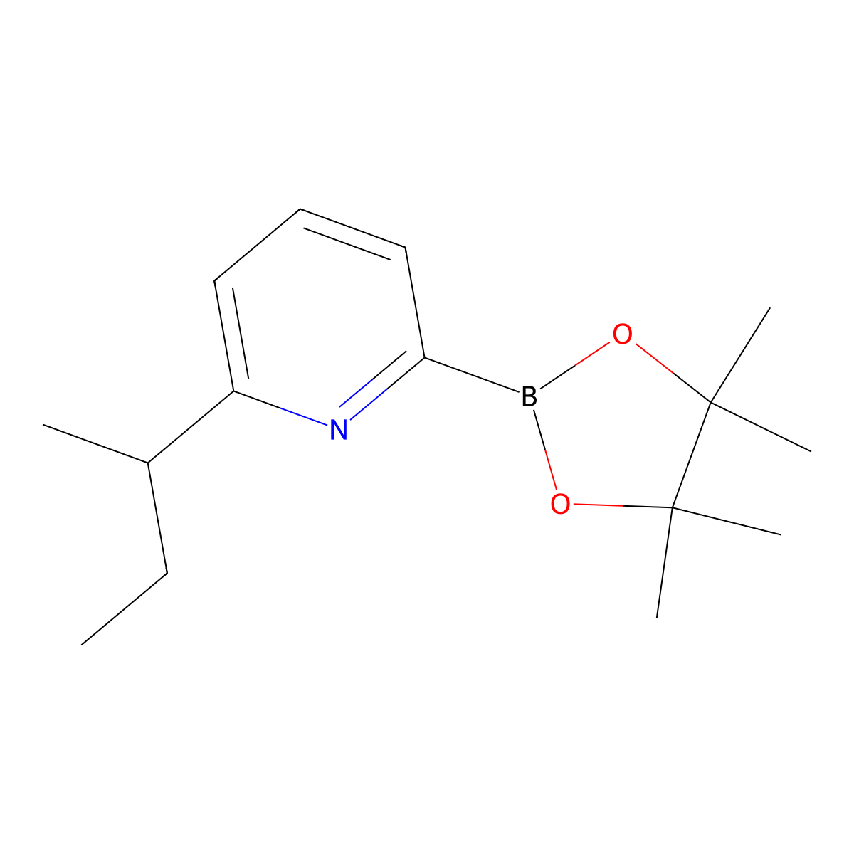 2-(Sec-butyl)-6-(4,4,5,5-tetramethyl-1,3,2-dioxaborolan-2-YL)pyridine molecular structure, CAS 2223004-24-6