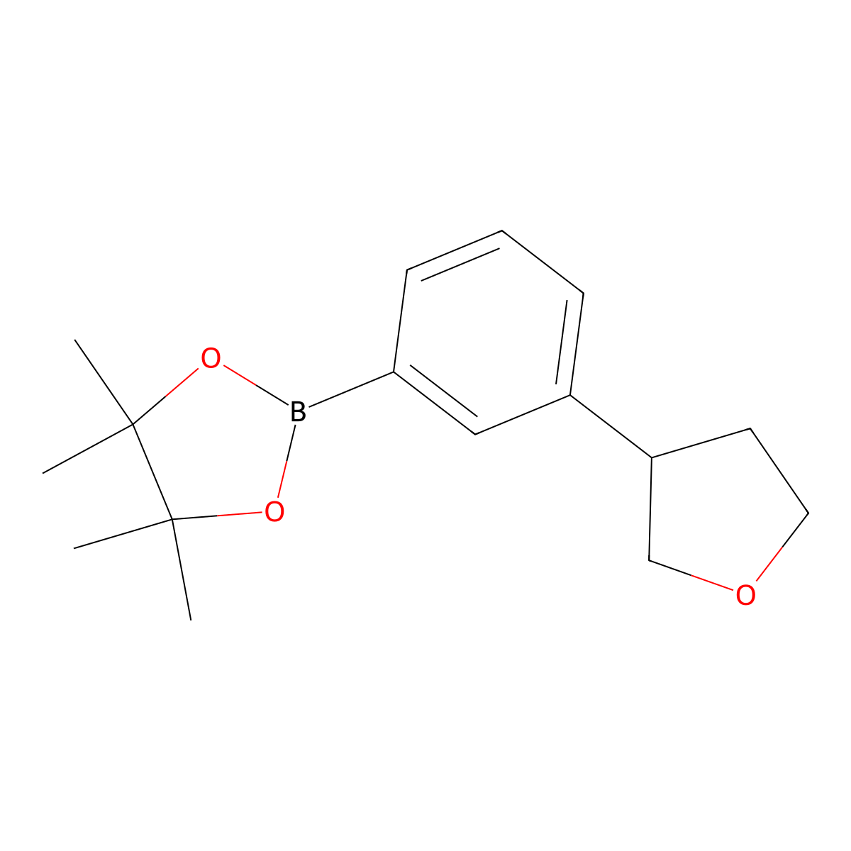 4,4,5,5-Tetramethyl-2-(3-(oxolan-3-yl)phenyl)-1,3,2-dioxaborolane molecular structure, CAS 2223005-33-0