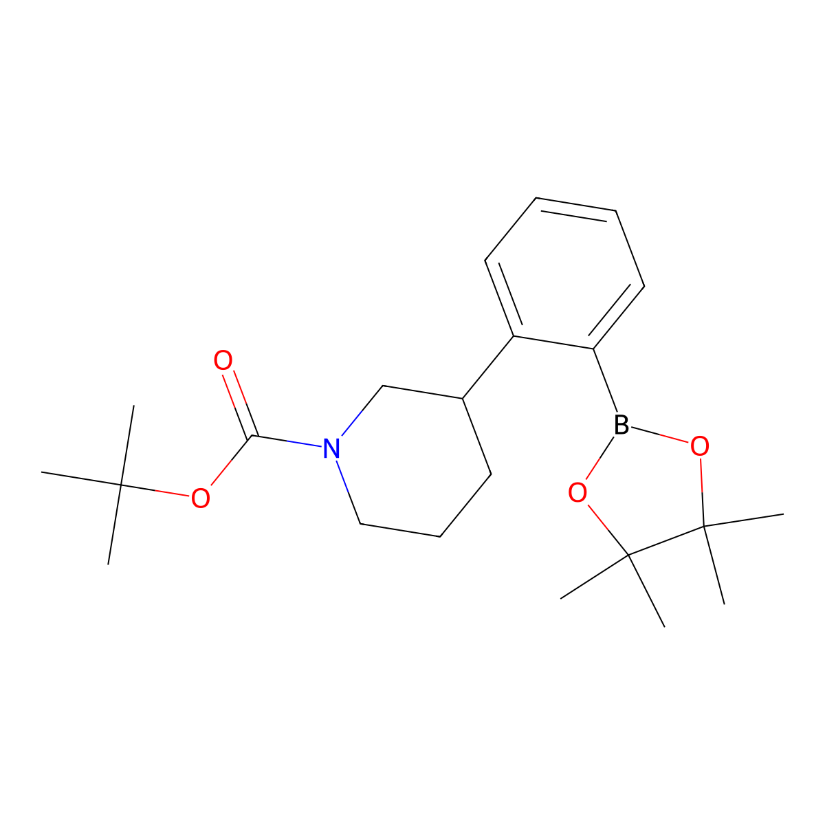 Tert-butyl 3-[2-(tetramethyl-1,3,2-dioxaborolan-2-YL)phenyl]piperidine-1-carboxylate molecular structure, CAS 2223005-39-6