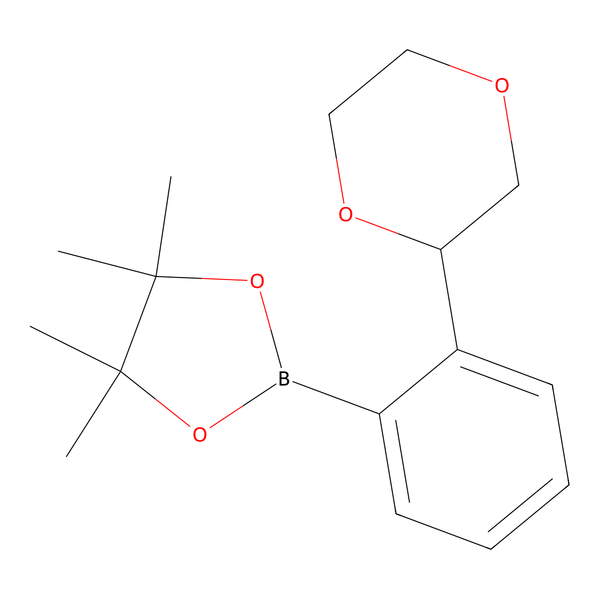 2-(2-(1,4-Dioxan-2-yl)phenyl)-4,4,5,5-tetramethyl-1,3,2-dioxaborolane molecular structure, CAS 2223005-50-1
