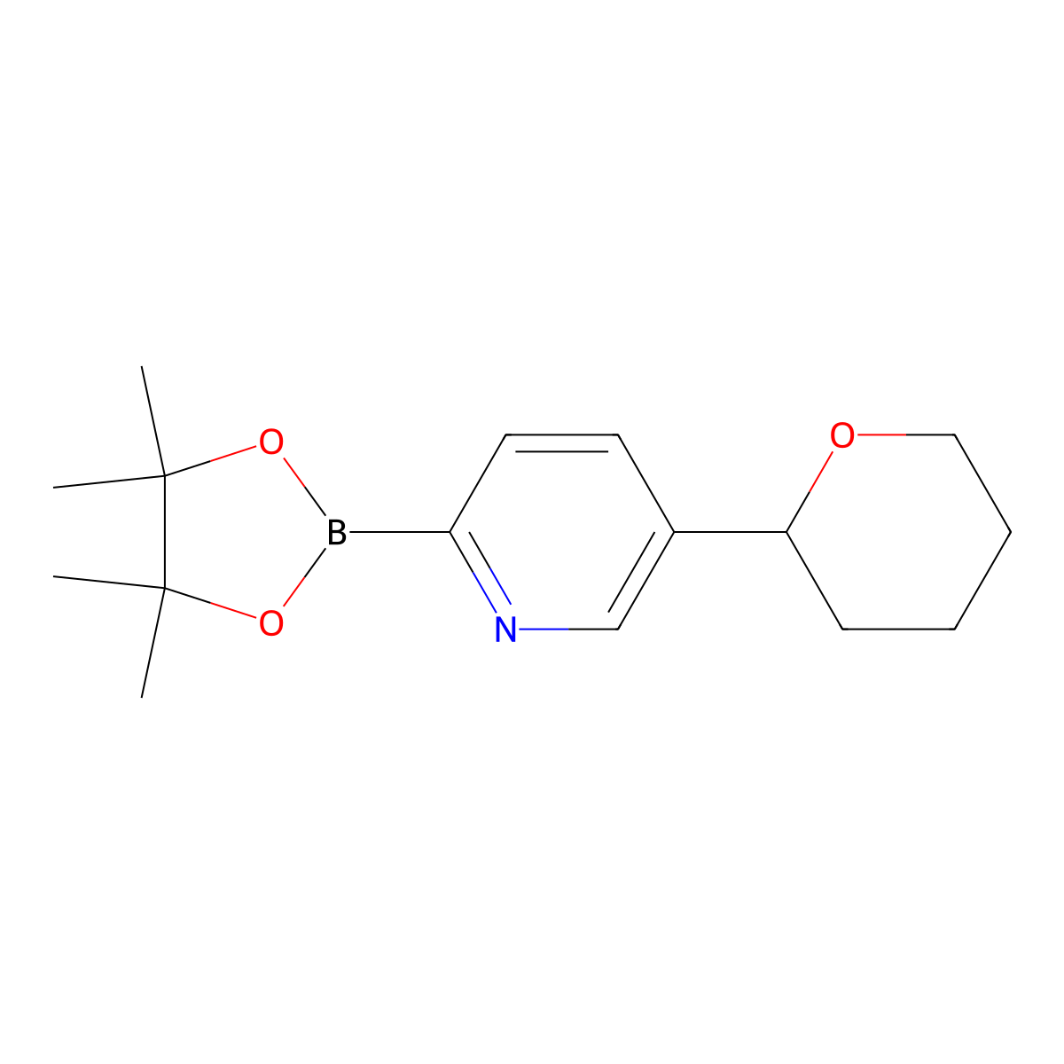 5-(2-Tetrahydropyranyl)pyridine-2-boronic acid pinacol ester molecular structure, CAS 2223005-71-6
