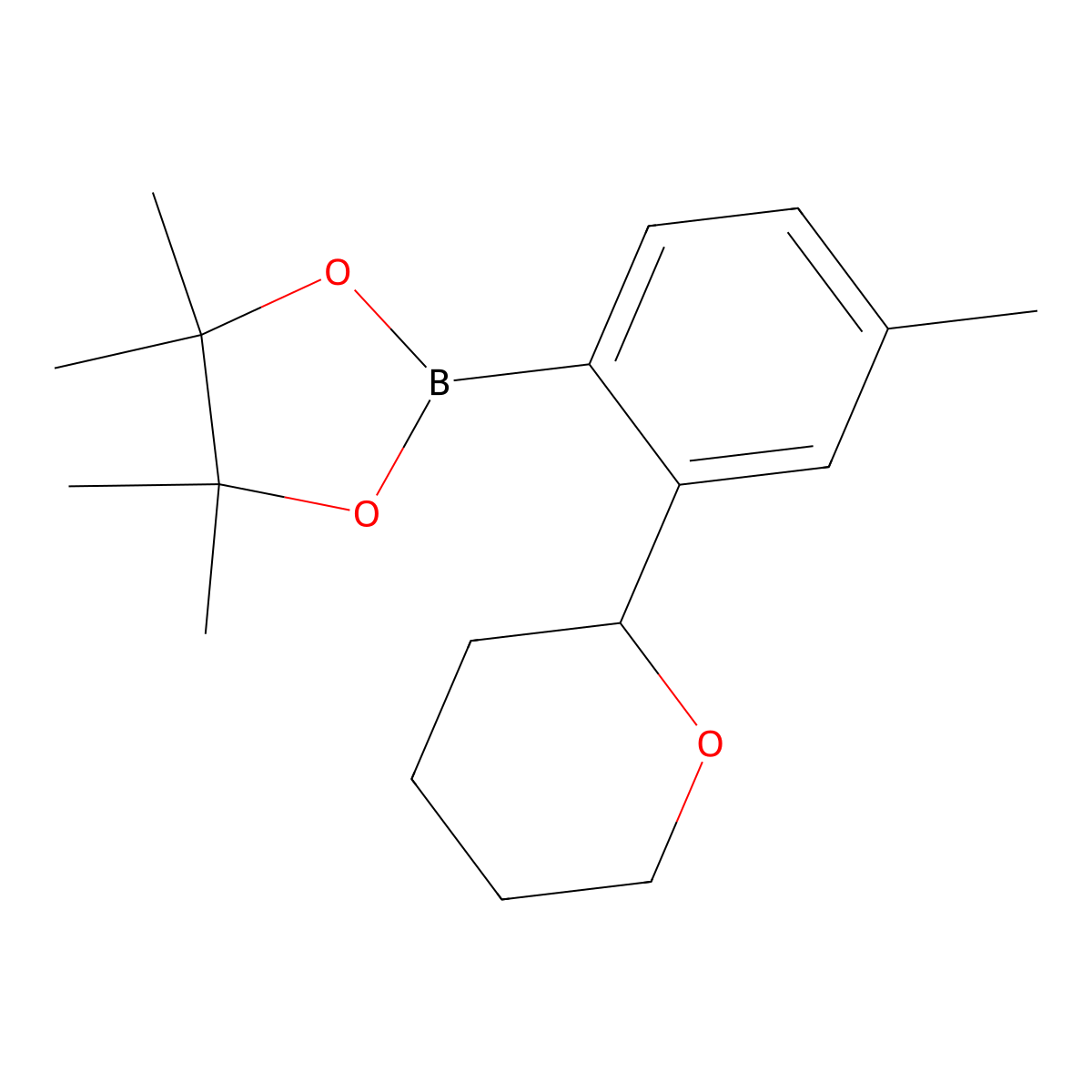2-(Oxan-2-yl)-4-methylphenylboronic acid pinacol ester molecular structure, CAS 2223005-91-0