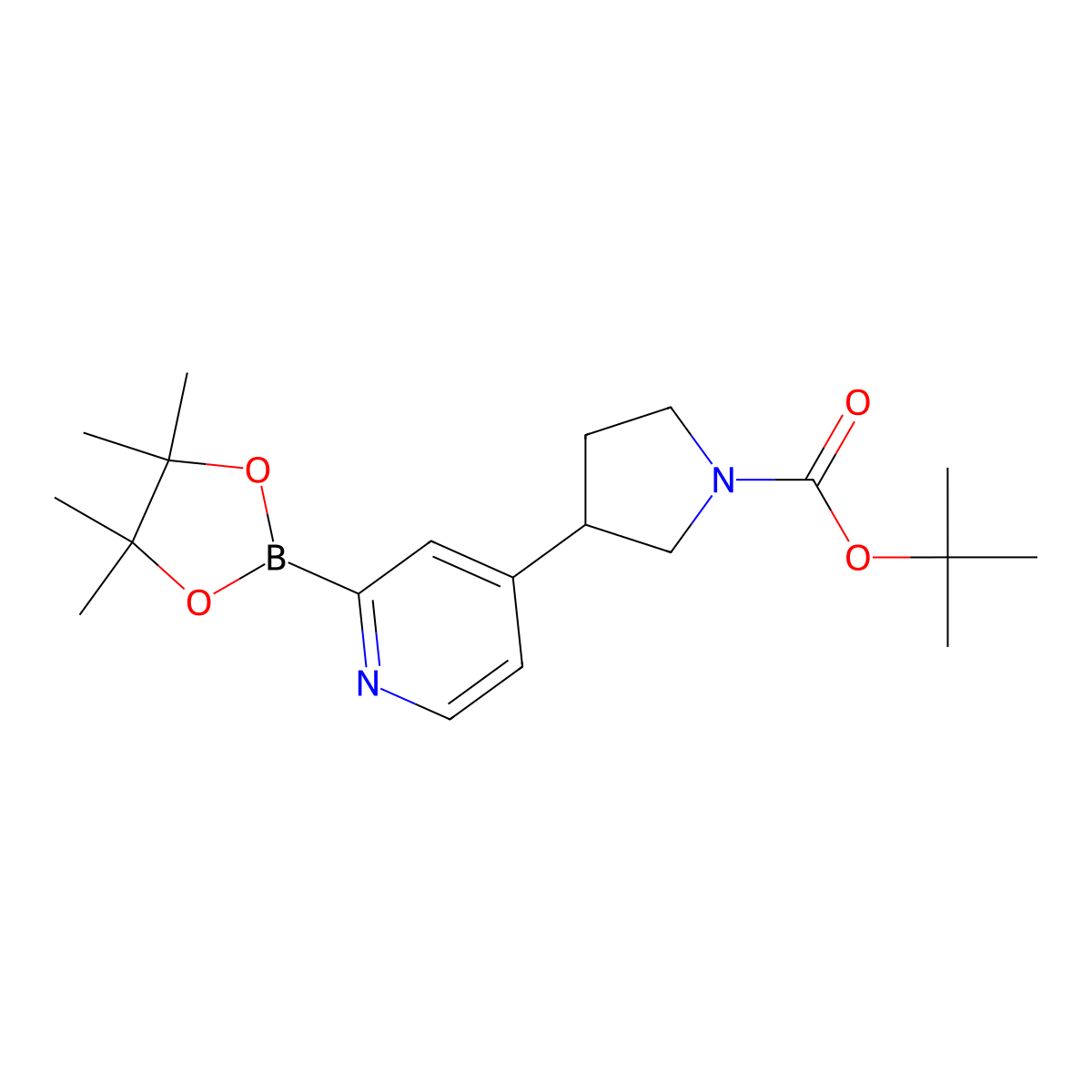 4-(N-Boc-Pyrrolidin-3-yl)pyridine-2-boronic acid pinacol ester molecular structure, CAS 2223005-93-2
