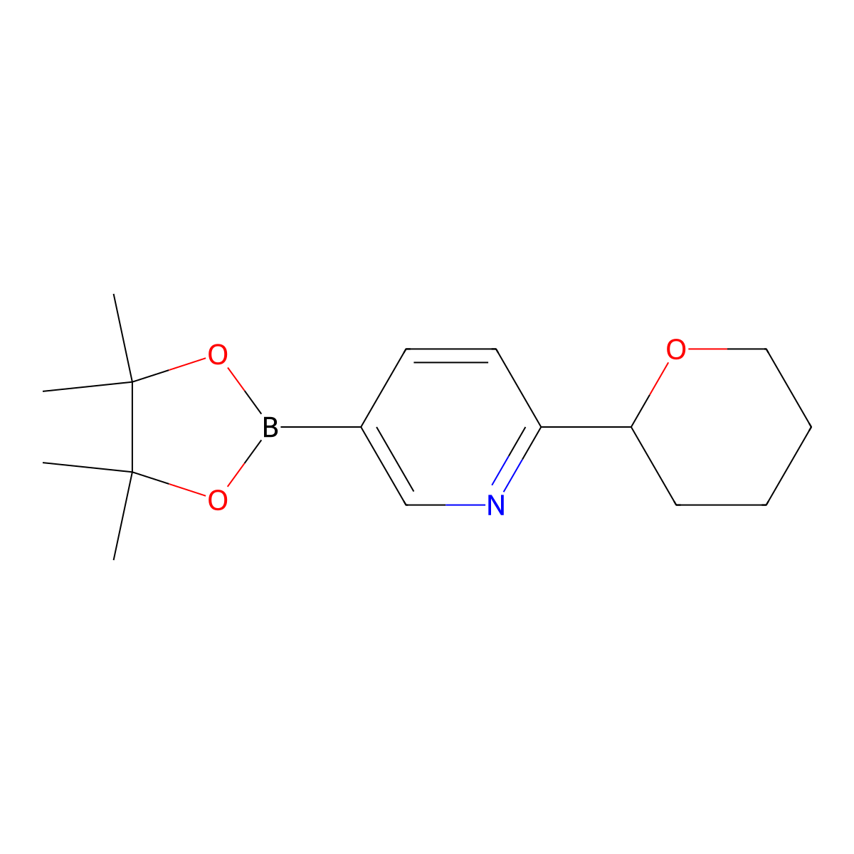 6-(Oxan-2-yl)pyridine-3-boronic acid pinacol ester molecular structure, CAS 2223005-94-3