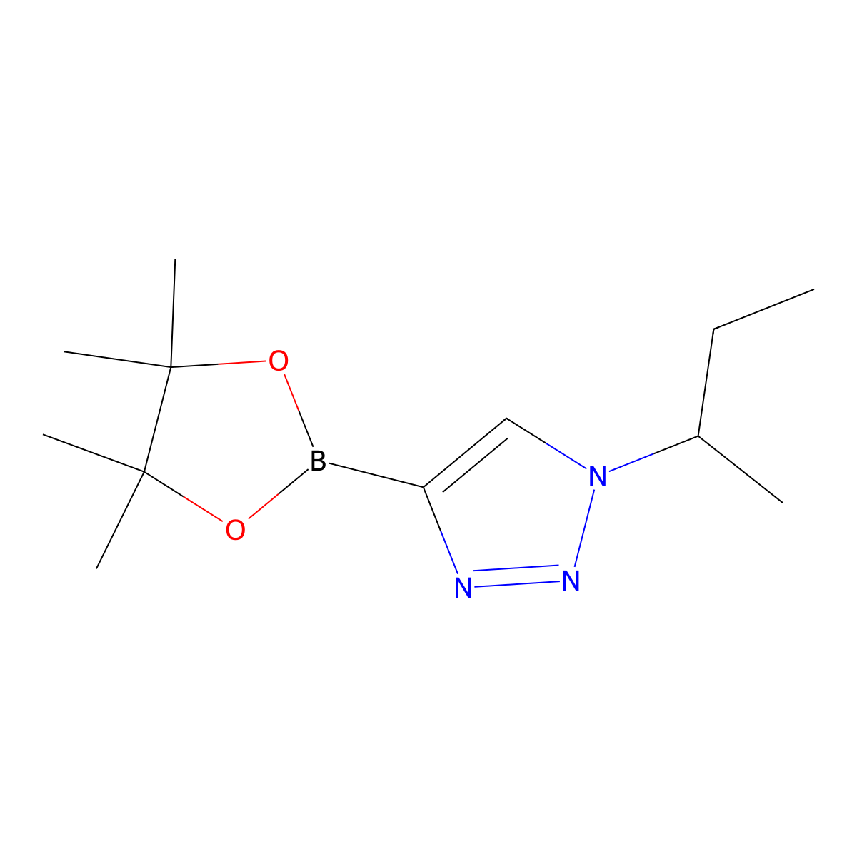 1-(Sec-butyl)-4-(tetramethyl-1,3,2-dioxaborolan-2-YL)-1H-1,2,3-triazole molecular structure, CAS 2223006-09-3
