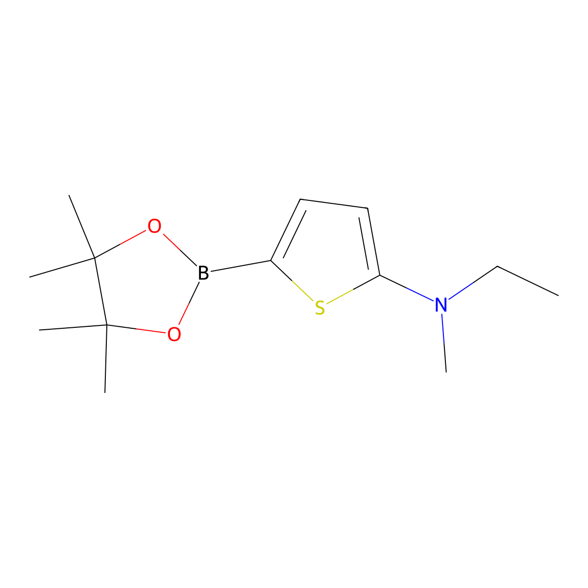 5-(Methylethylamino)thiophene-2-boronic acid pinacol ester molecular structure, CAS 2223006-10-6