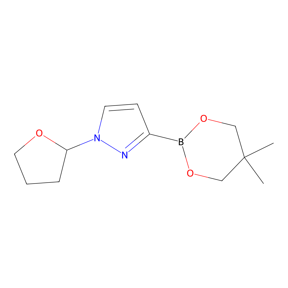 N-(Oxolan-2-yl)imidazole-3-boronic acid neopentylglycol ester molecular structure, CAS 2223006-49-1