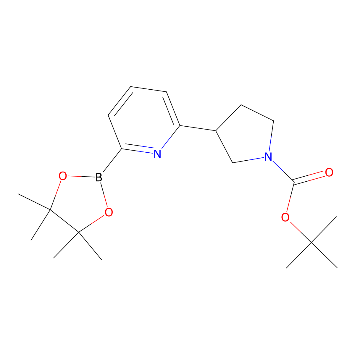 6-(N-Boc-Pyrrolidin-3-yl)pyridine-2-boronic acid pinacol ester molecular structure, CAS 2223006-54-8