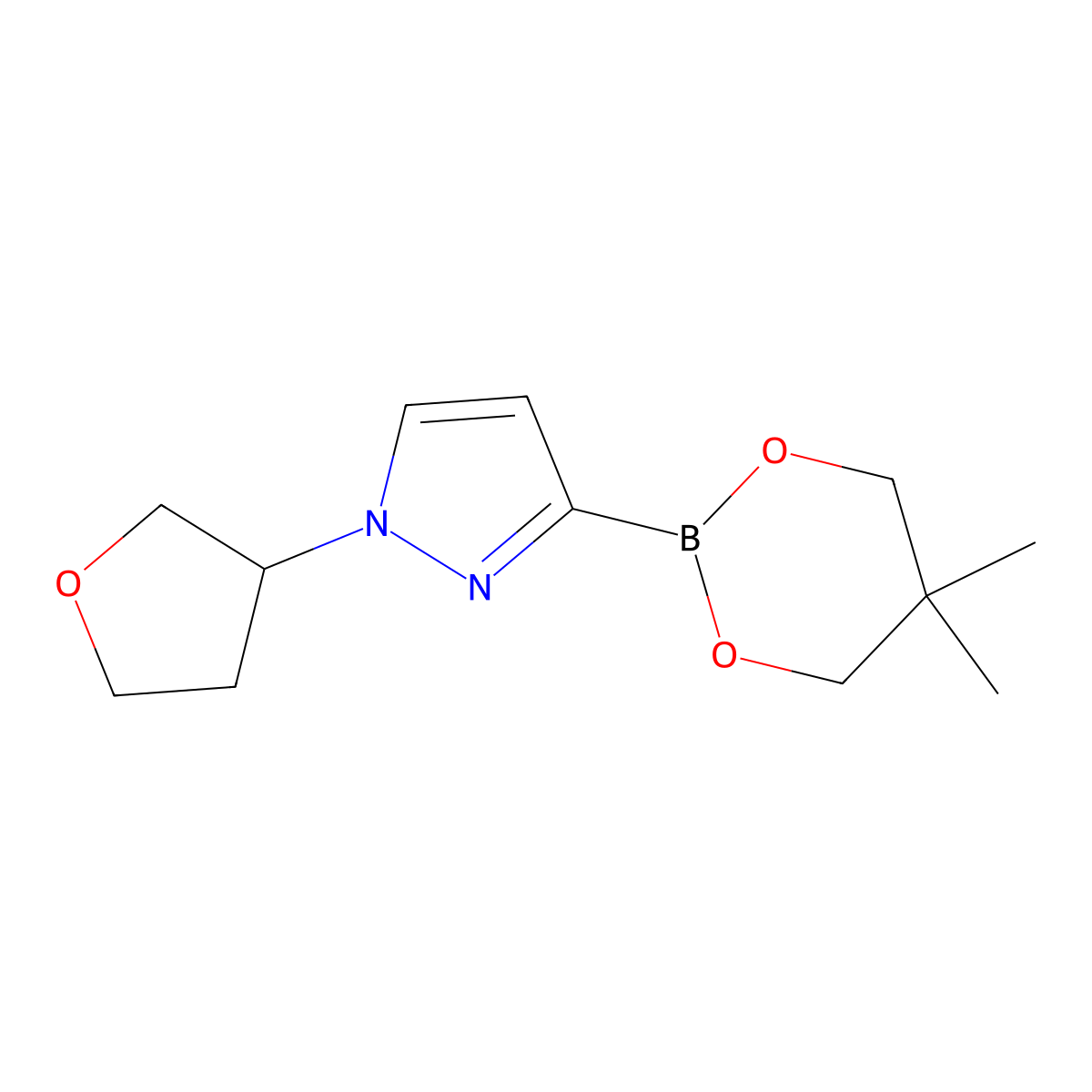N-(Oxolan-3-yl)imidazole-3-boronic acid neopentylglycol ester molecular structure, CAS 2223006-60-6