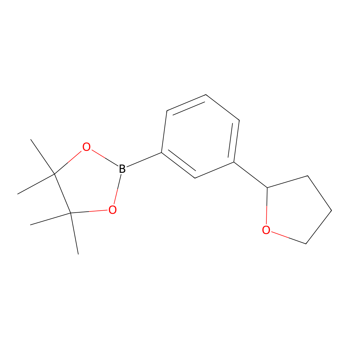 4,4,5,5-Tetramethyl-2-[3-(oxolan-2-yl)phenyl]-1,3,2-dioxaborolane molecular structure, CAS 2223006-66-2