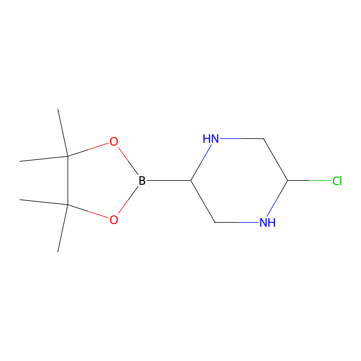 5-Chloropiperazine-2-boronic acid pinacol ester molecular structure, CAS 2223006-72-0