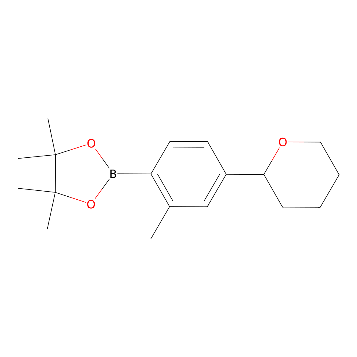 4-(Oxan-2-yl)-2-methylphenylboronic acid pinacol ester molecular structure, CAS 2223006-75-3