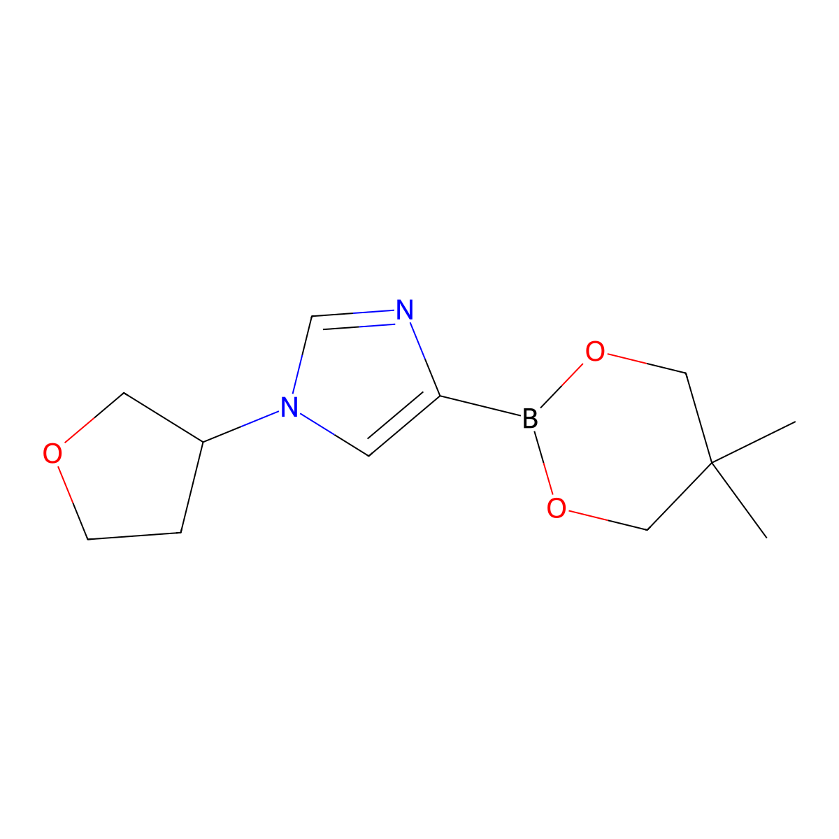 N-(Oxolan-3-yl)imidazole-4-boronic acid neopentylglycol ester molecular structure, CAS 2223006-96-8