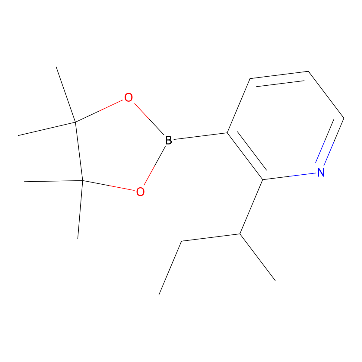 2-(sec-Butyl)pyridine-3-boronic acid pinacol ester molecular structure, CAS 2223008-62-4