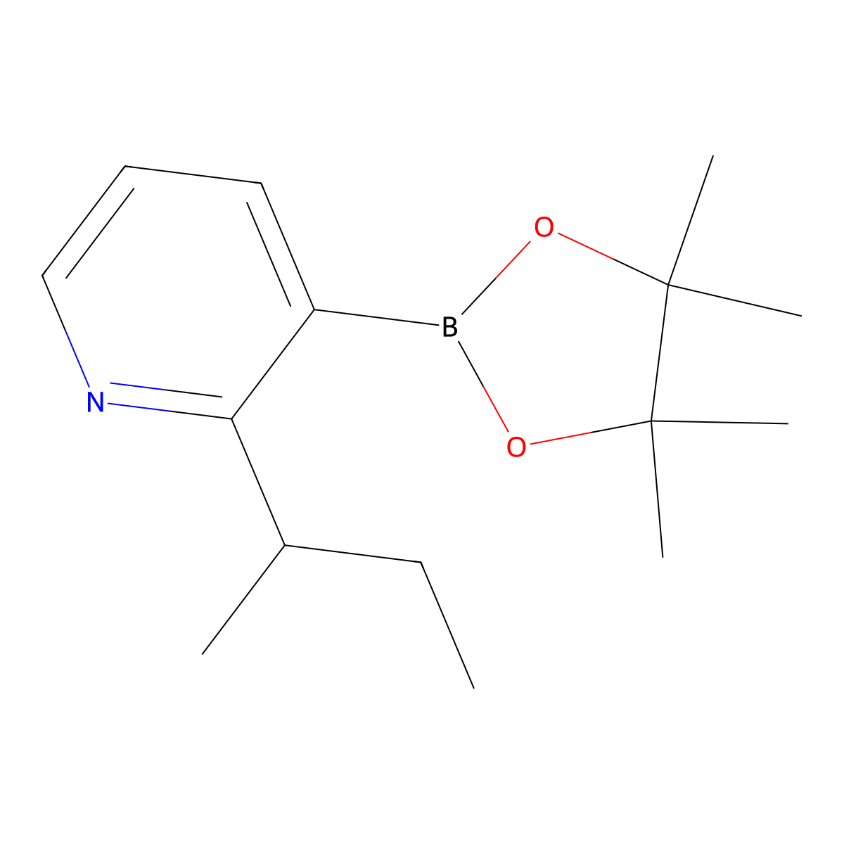 2-(sec-Butyl)pyridine-3-boronic acid pinacol ester molecular structure, CAS 2223008-62-4