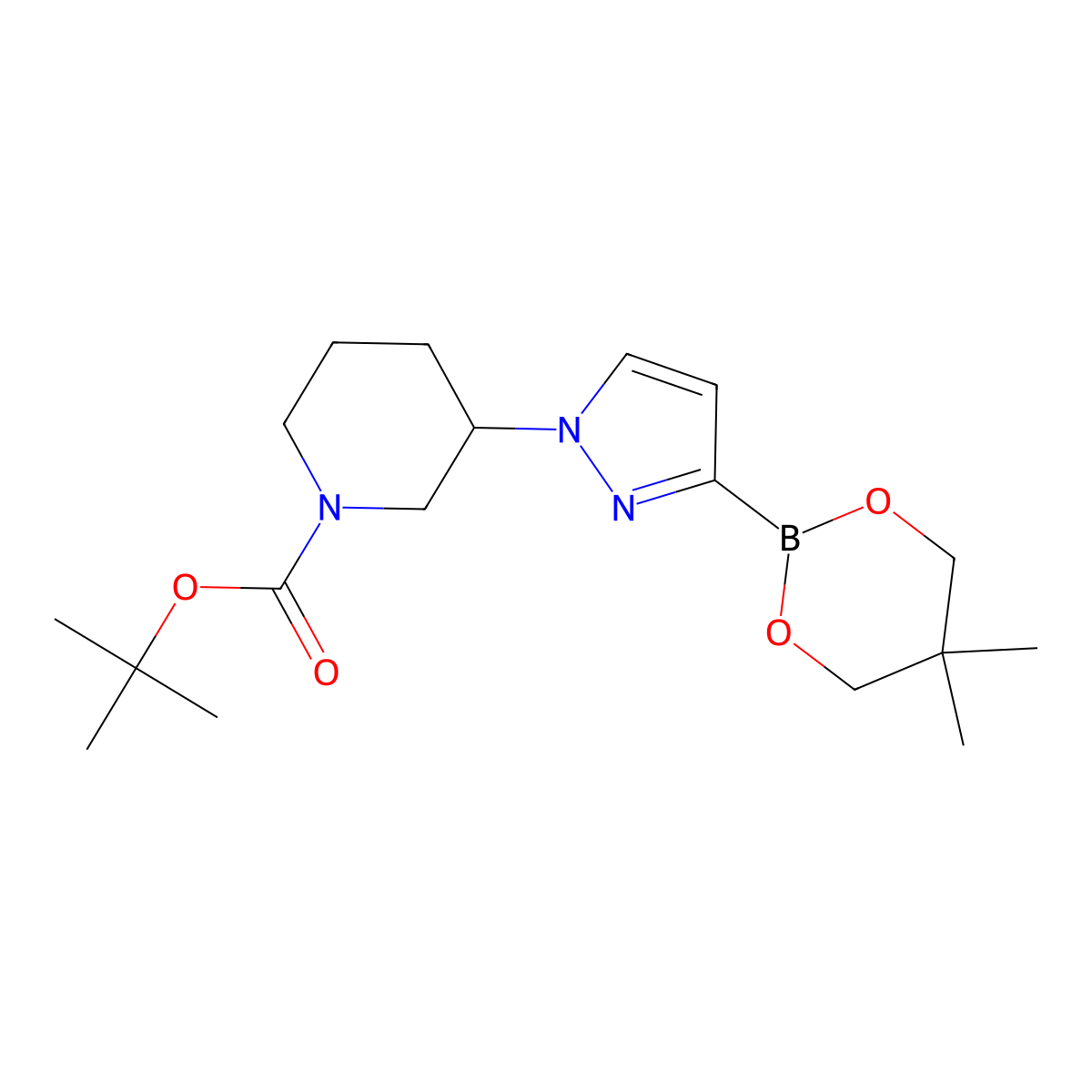 1-(N-Boc-Piperidin-3-yl)imidazole-3-boronic acid neopentylglycol ester molecular structure, CAS 2223008-66-8