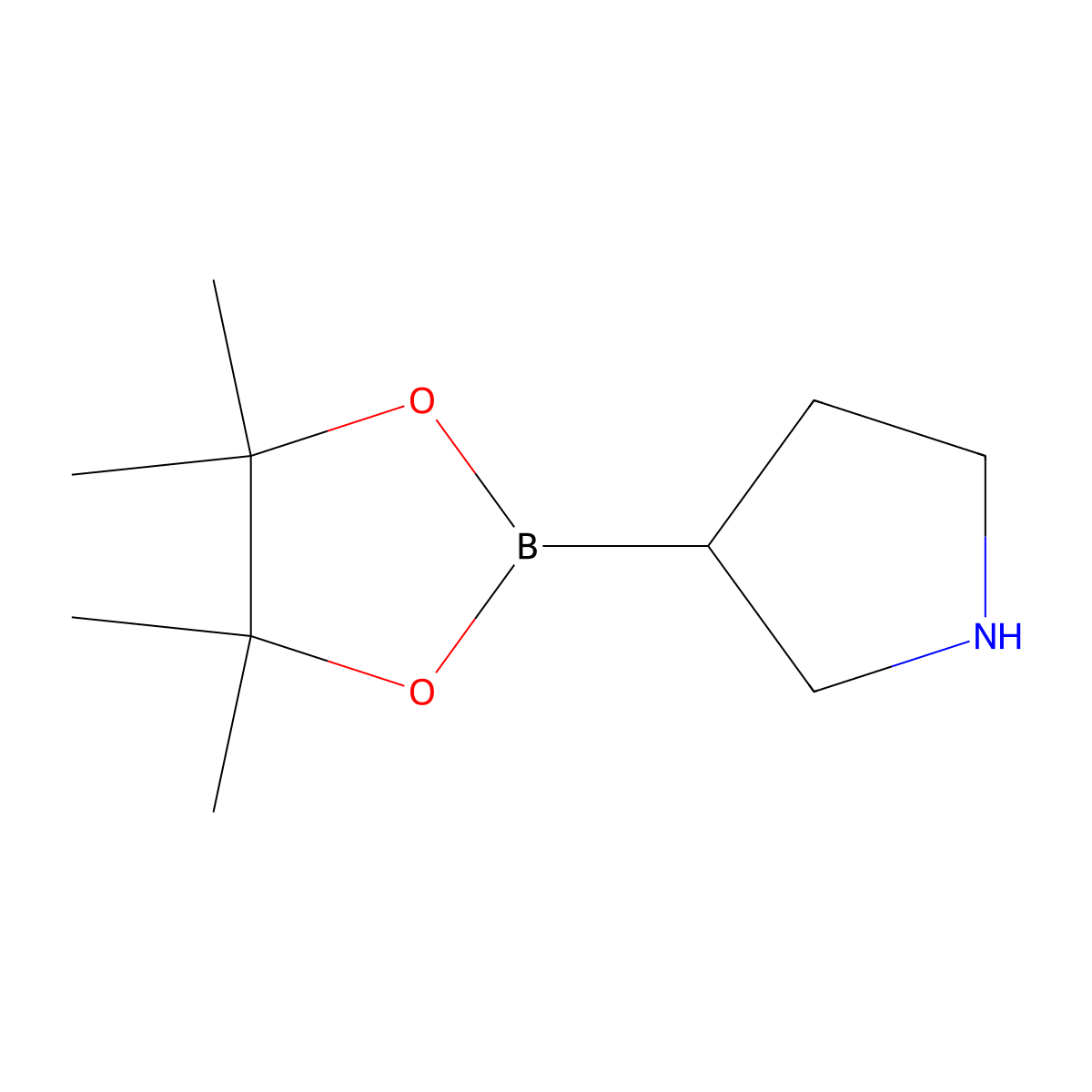 3-(4,4,5,5-Tetramethyl-1,3,2-dioxaborolan-2-yl)pyrrolidine molecular structure, CAS 2223009-03-6