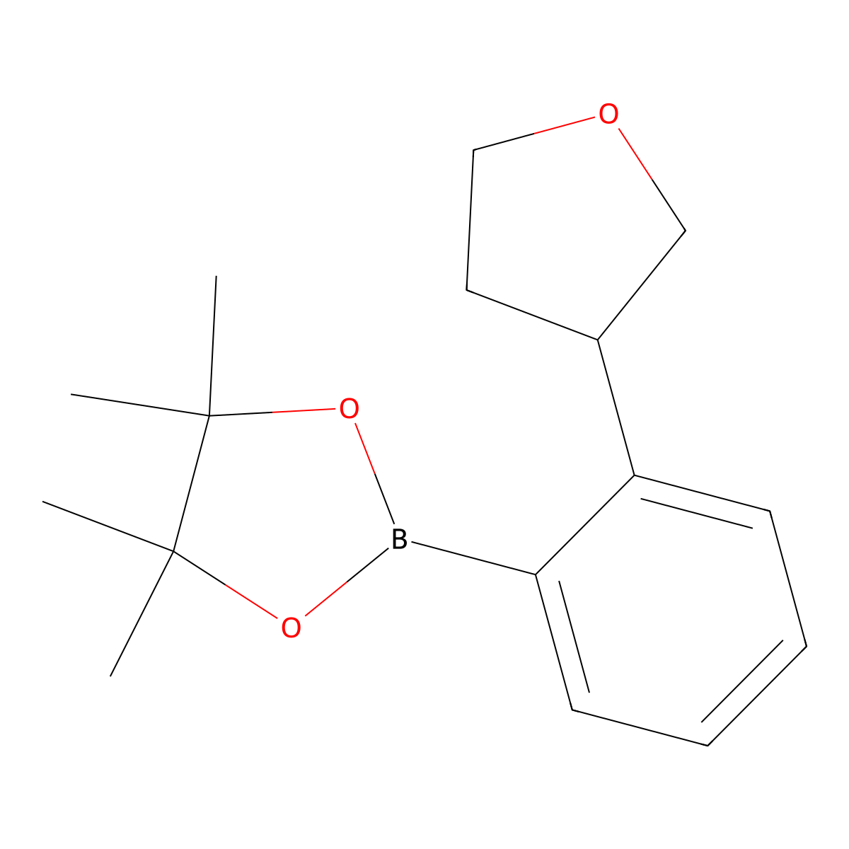 2-(3-Tetrahydrofuranyl)phenylboronic acid pinacol ester molecular structure, CAS 2223009-07-0