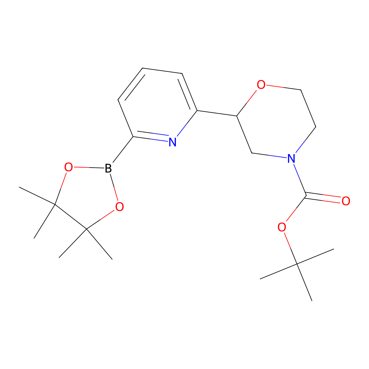6-(N-Boc-morpholin-2-yl)pyridine-2-boronic acid pinacol ester molecular structure, CAS 2223009-17-2