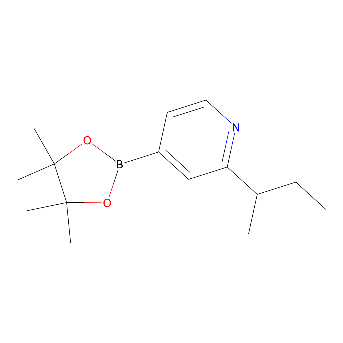 2-(sec-Butyl)pyridine-4-boronic acid pinacol ester molecular structure, CAS 2223009-20-7
