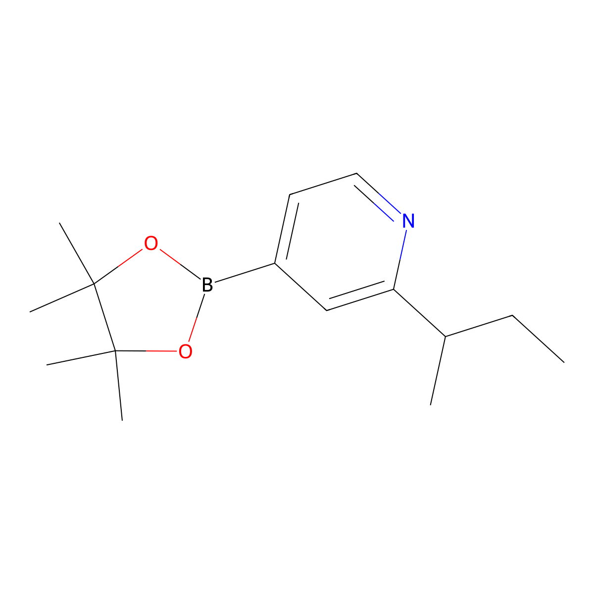 2-(sec-Butyl)pyridine-4-boronic acid pinacol ester molecular structure, CAS 2223009-20-7