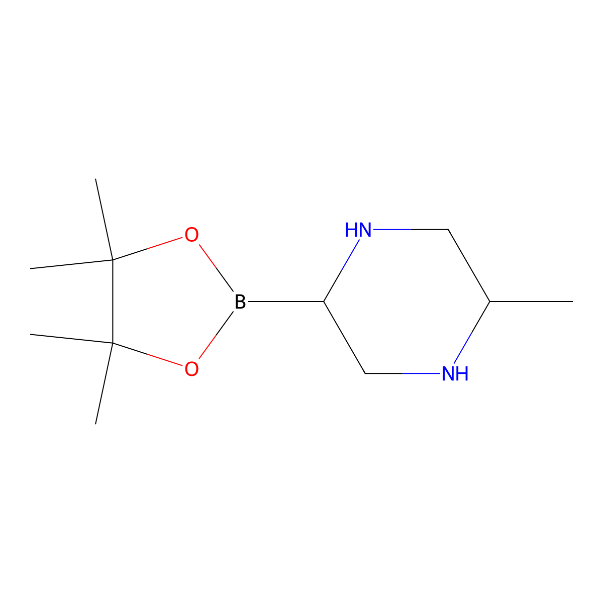 5-Methylpiperazine-2-boronic acid pinacol ester molecular structure, CAS 2223009-57-0