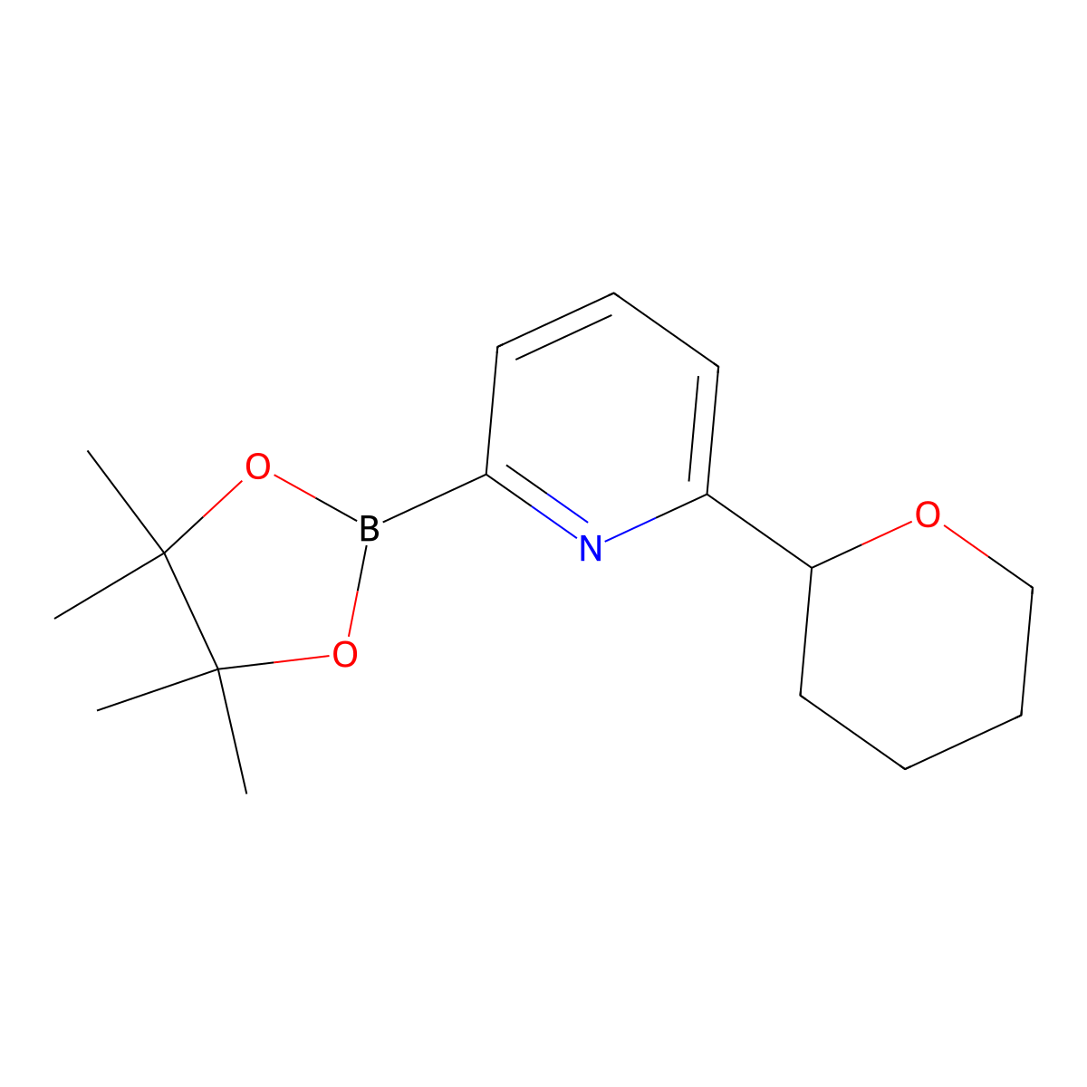 6-(Oxan-2-yl)pyridine-2-boronic acid pinacol ester molecular structure, CAS 2223009-71-8