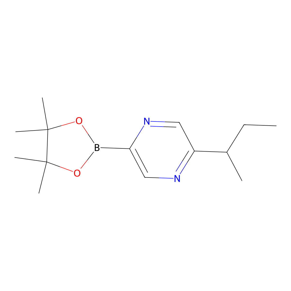 2-(Sec-butyl)-5-(4,4,5,5-tetramethyl-1,3,2-dioxaborolan-2-yl)pyrazine molecular structure, CAS 2223009-81-0