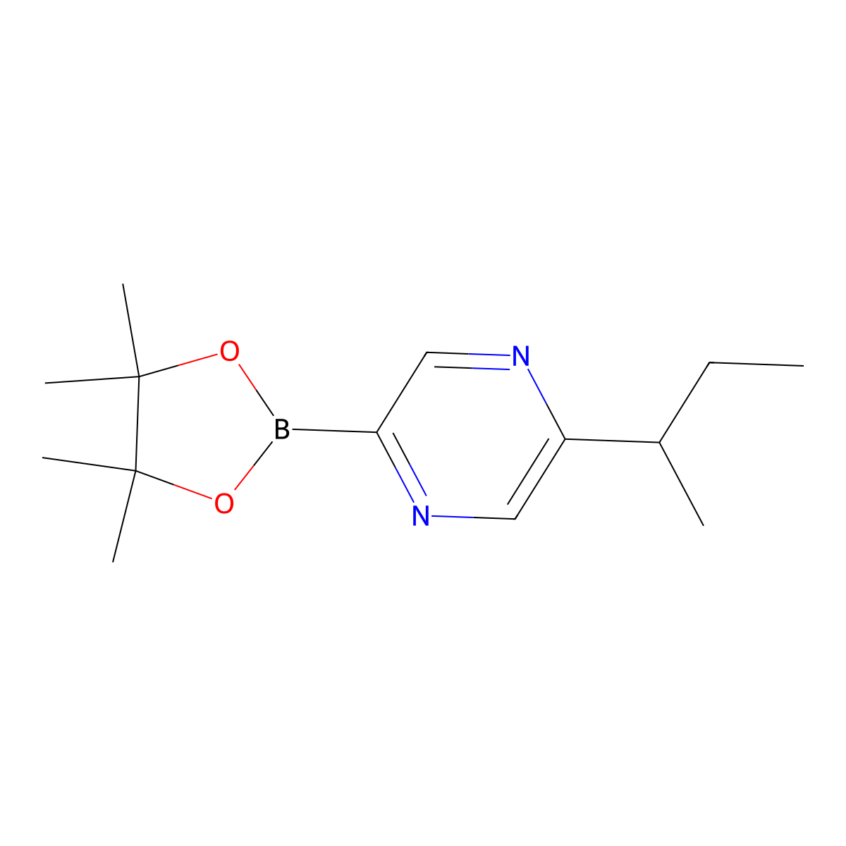 2-(Sec-butyl)-5-(4,4,5,5-tetramethyl-1,3,2-dioxaborolan-2-yl)pyrazine molecular structure, CAS 2223009-81-0