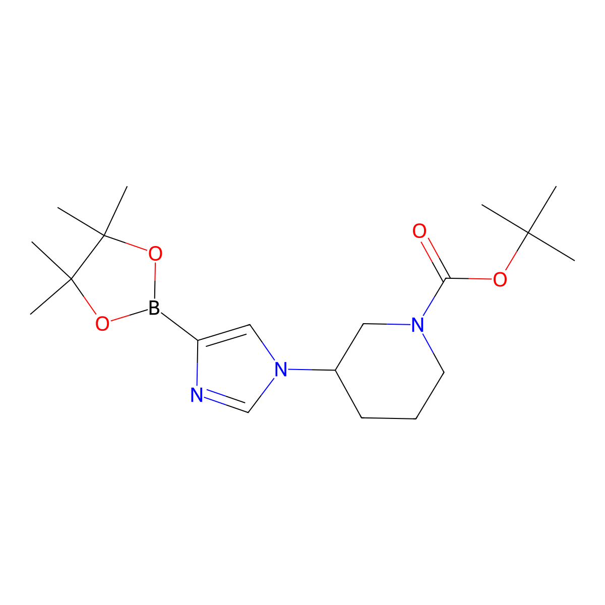 1-(N-Boc-piperidin-3-yl)imidazole-4-boronic acid pinacol ester molecular structure, CAS 2223009-94-5