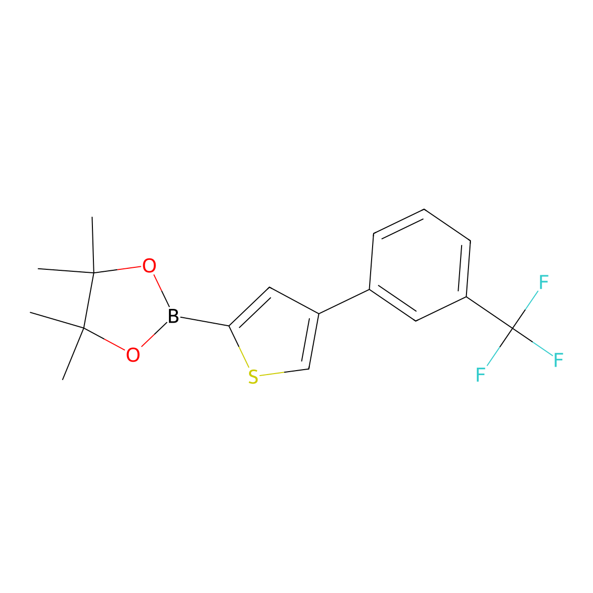 4-(3-Trifluoromethylphenyl)thiophene-2-boronic acid pinacol ester molecular structure, CAS 2223011-20-7