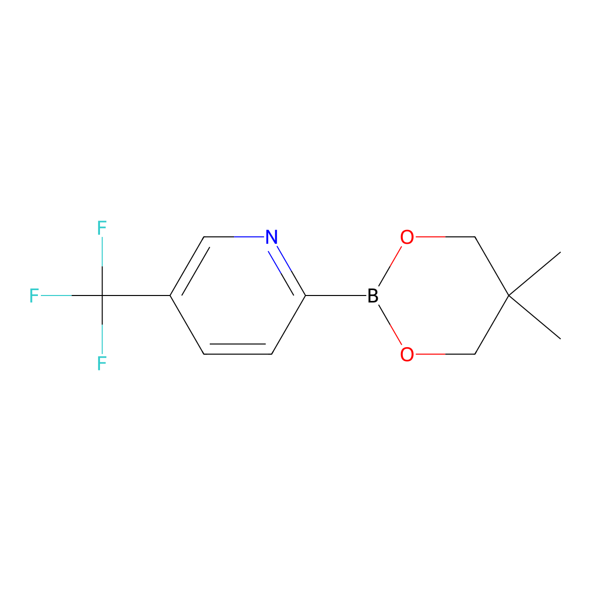 5-Trifluoromethylpyridine-2-boronic acid neopentylglycol ester molecular structure, CAS 2223011-26-3
