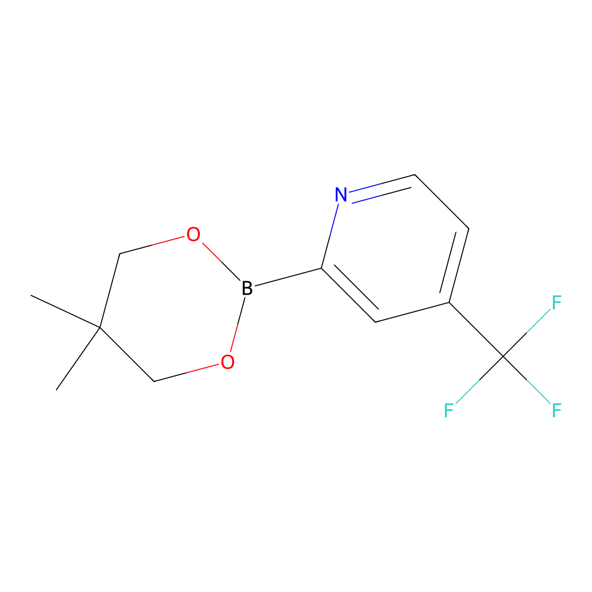 4-Trifluoromethylpyridine-2-boronic acid neopentylglycol ester molecular structure, CAS 2223011-28-5